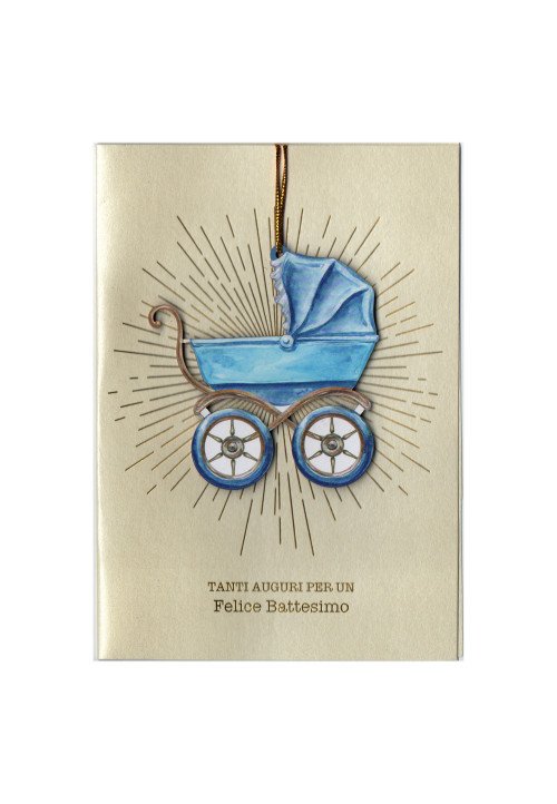 Hallmark Biglietto battesimo neonato carrozzina Giallo
