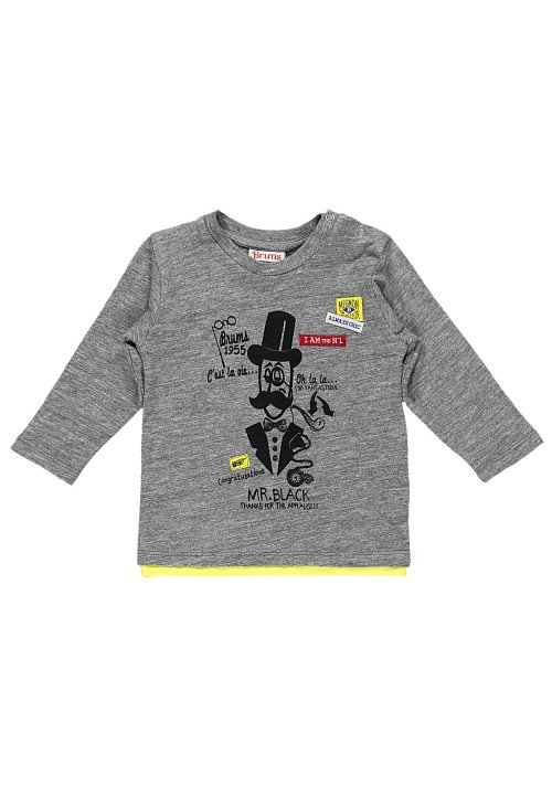  Brums T-shirt manica lunga Jersey malfilè Grigio Grigio - Abbigliamento da neonato