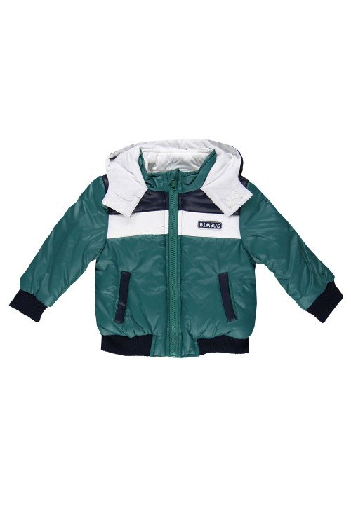  Bomber con cappuccio con zip  Verde - Abbigliamento neonato