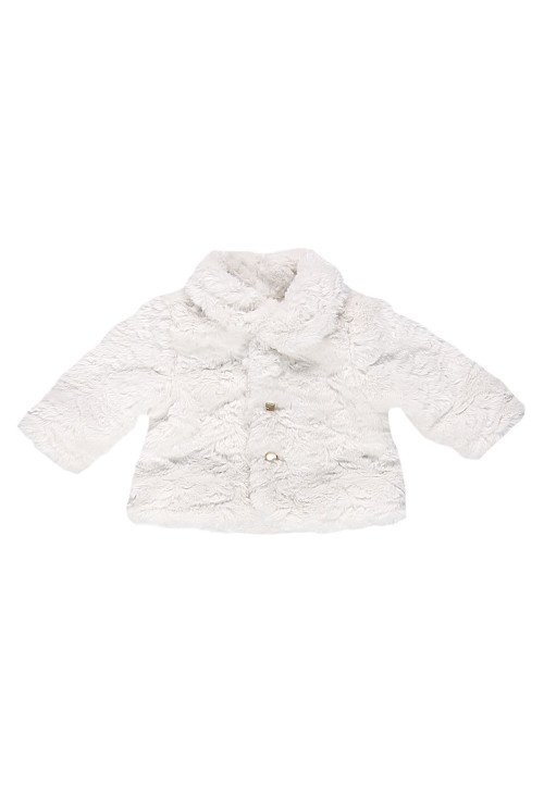  Pelliccietta eco con bottoni bianca Beige - Abbigliamento neonata