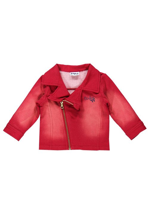  Bimbus Chiodo in felpa con zip Rosso Rosso - Abbigliamento da neonata