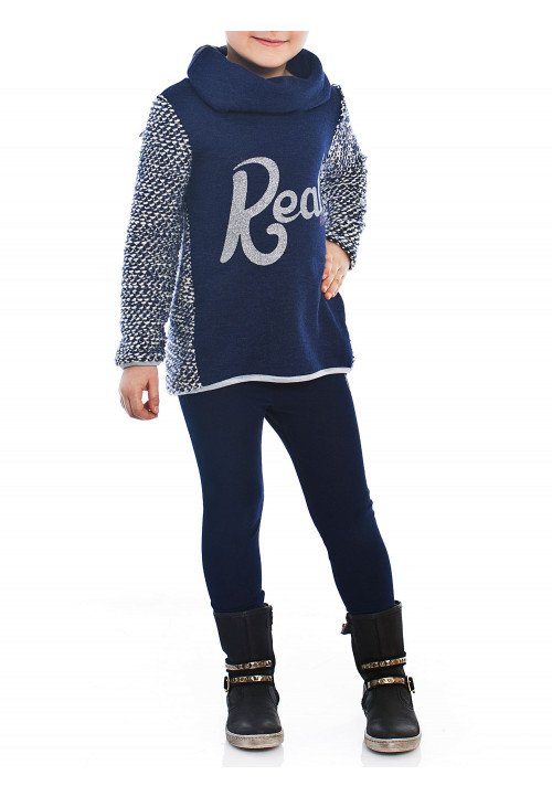  2 pz Maxi top e leggings in felpa  Blu - Abbigliamento bambini online | Vestiti per bambini - Outletbambini bambina