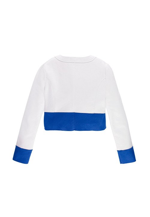  Giacchina bicolore in jersey accoppiato Bianco - Abbigliamento bambini online | Vestiti per bambini - Outletbambini bambina