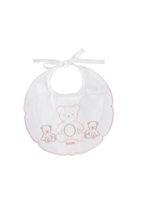  Bavetta in piquet con orsetto Rosa - Abbigliamento neonata
