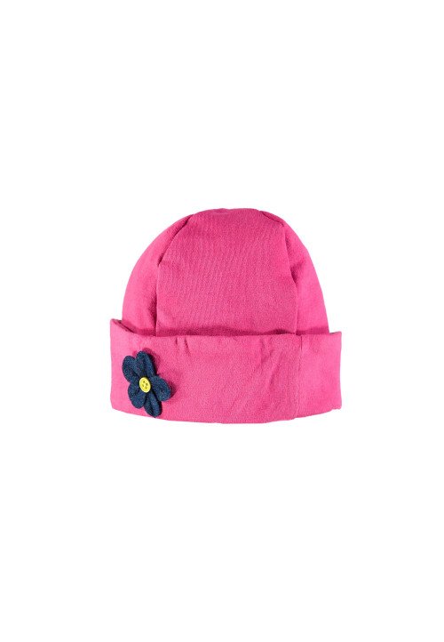  Cappello in jersey stretch con applicazione fiore Rosa - Abbigliamento neonata