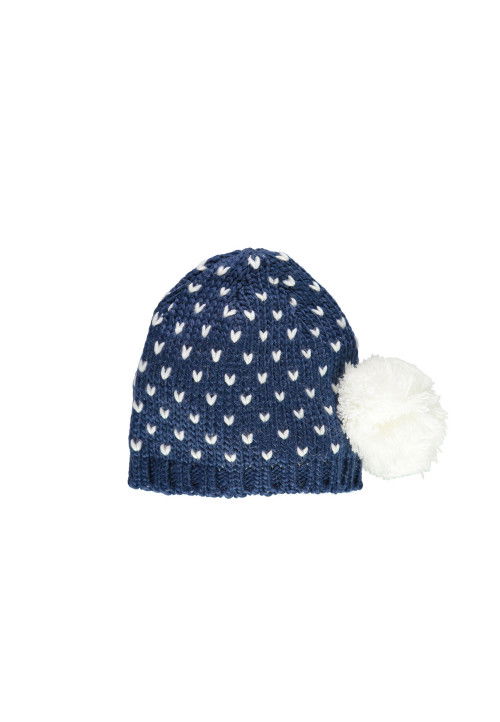 Cappello  tricot jacquard con pom pon