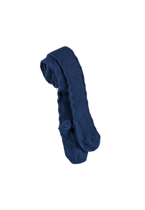 Brums Collant in caldo cotone jacquard costina a trecce Blu