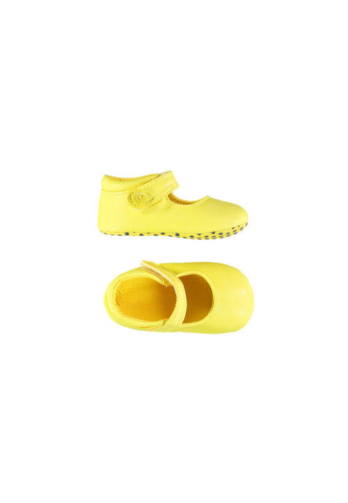 Brums Ballerina in ecopelle con bottoncino Giallo