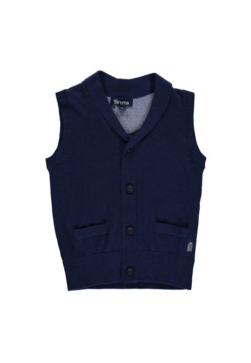 Brums Gilet tricot con bottoni Blu