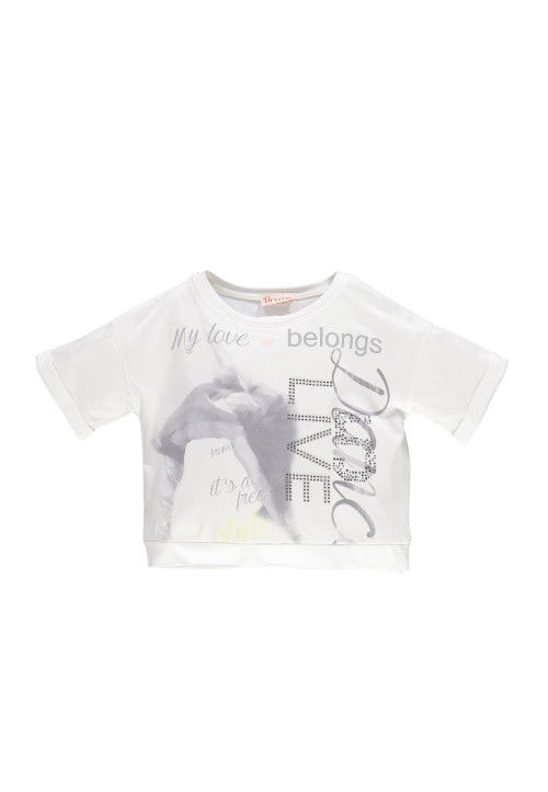 Brums T-shirt in jersey con stampa dance Bianco