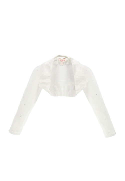 Brums Scaldacuore in maglia tricot con strass Bianco