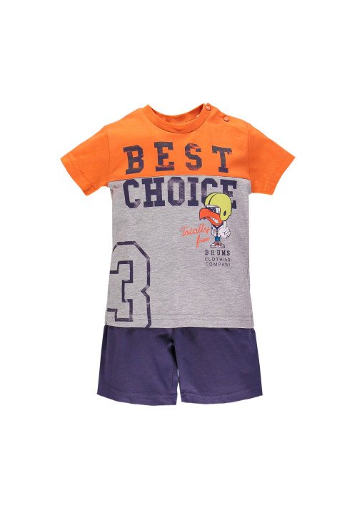  Brums Completo 2 pezzi t-shirt e bermuda Arancio Arancio - Abbigliamento da neonato