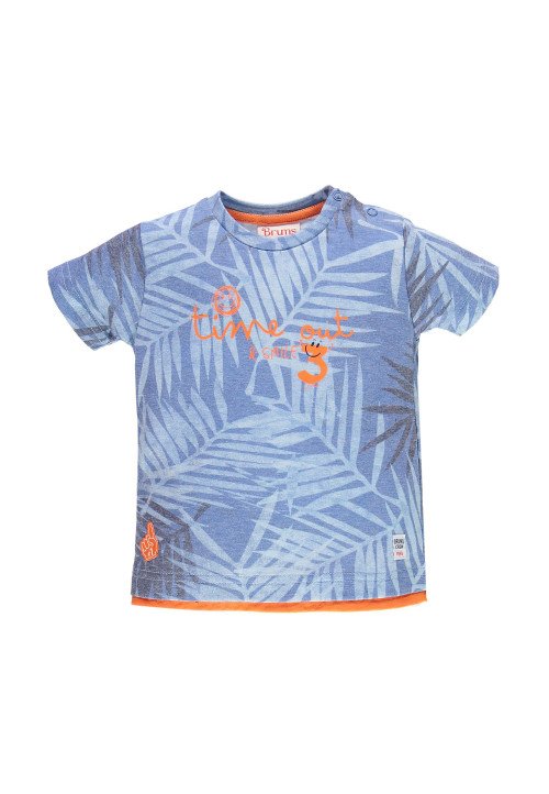  T-shirt a manica corta in jersey stampato allover Blu - Abbigliamento neonato