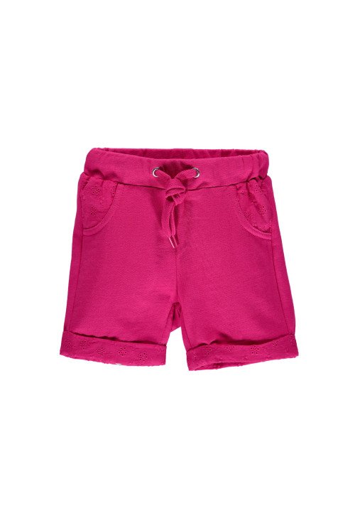Shorts in felpa fiammata e pizzo sangallo - Baby girl clothing 0-36 months