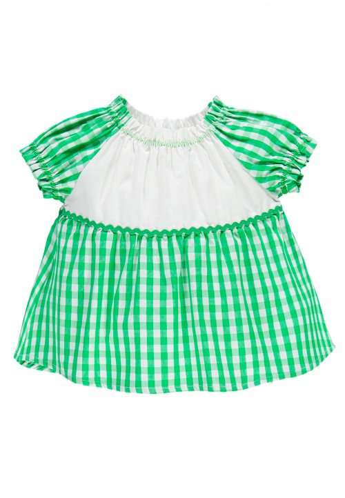  Blusa in popeline tinto filo vichy Bicolor - Abbigliamento neonata