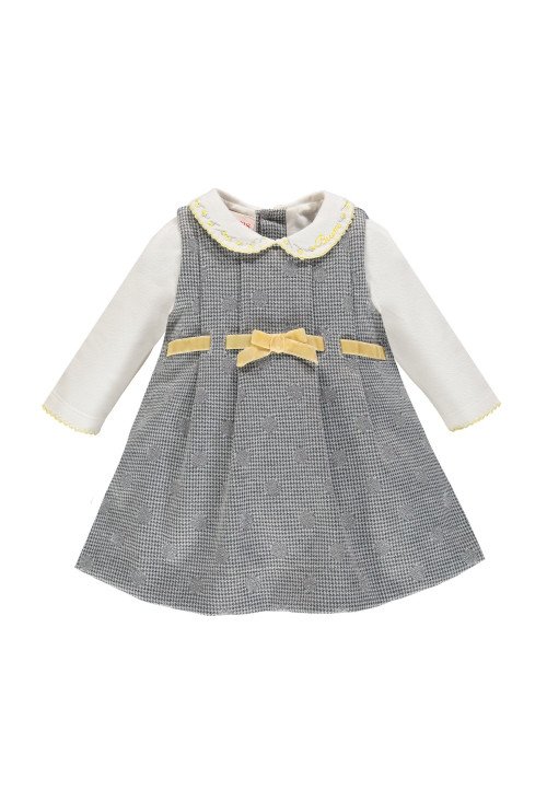 Scamiciato in punto milano jacquard con camicino - Baby girl clothing 0-36 months