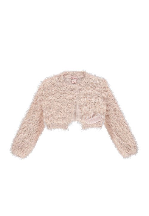  Cardigan tricot effetto pelliccia Rosa - Abbigliamento neonata