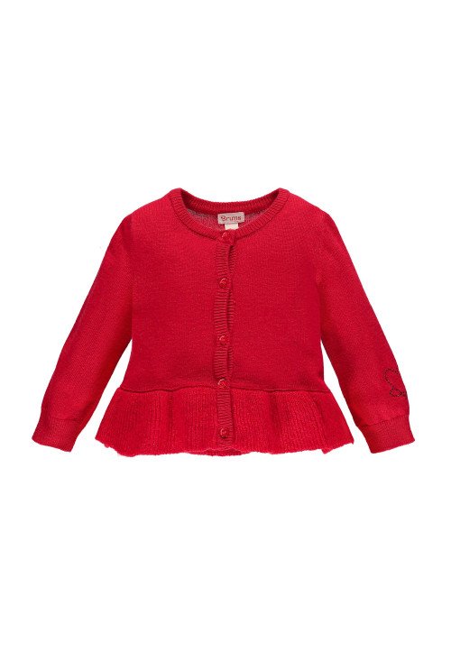  Golfino in tricot con balza Rosso - Abbigliamento neonata