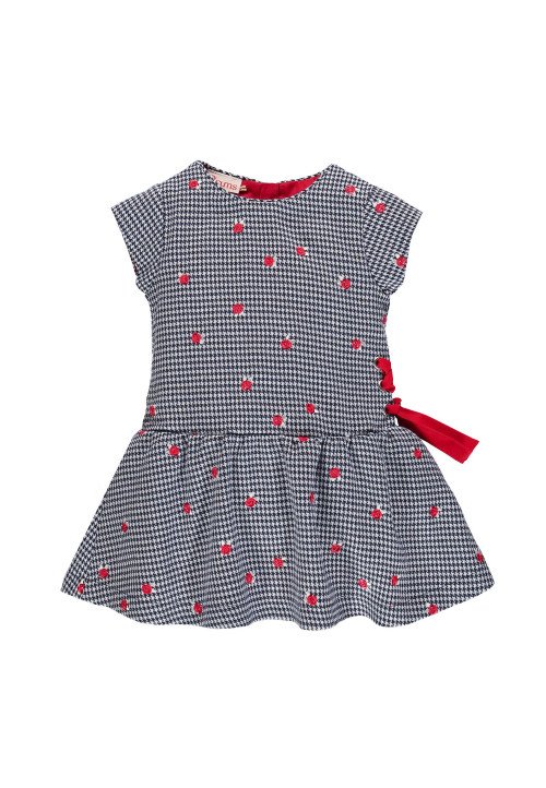 Abito in pied de poule con ricami - Baby girl clothing 0-36 months