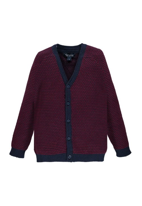  Cardigan tricot jacquard Rosso - Abbigliamento bambini online | Vestiti per bambini | Outletbambini | Bambino