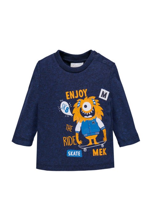  T-shirt jersey jaspe Blu - Abbigliamento neonato