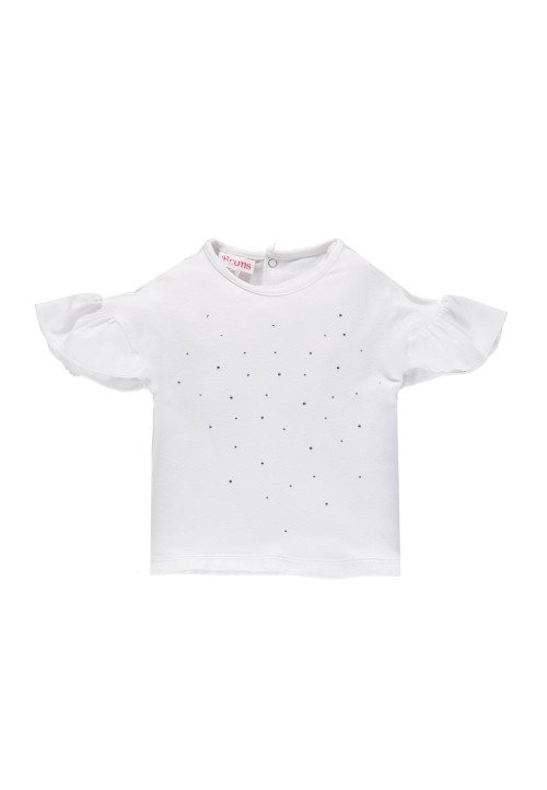T-shirt in jersey stretch con strass - Baby girl clothing 0-36 months