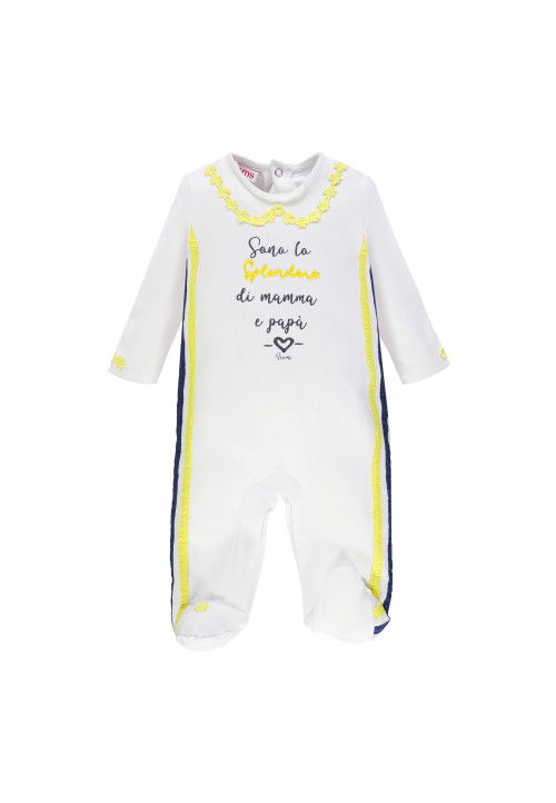 Brums Interlock Babygrows White