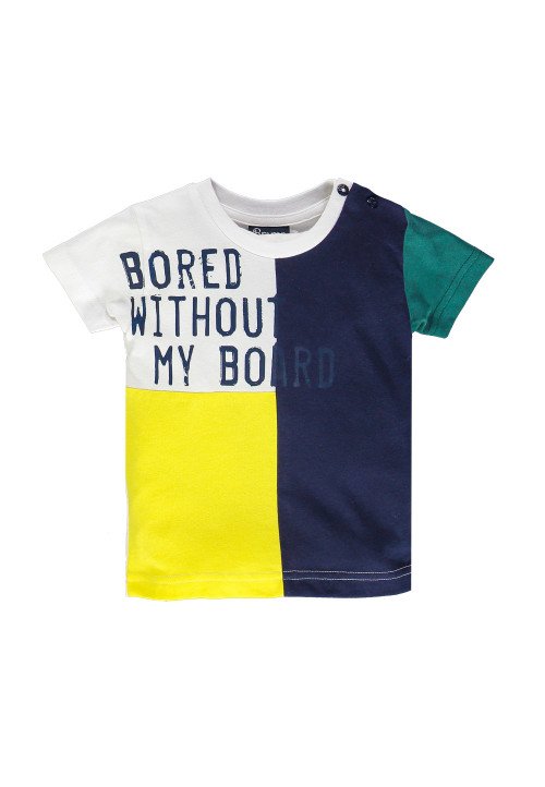 T-shirt manica corta in jersey colorblock - Abbigliamento neonato 0-36 mesi