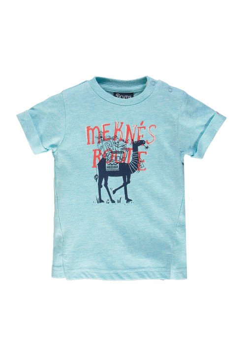 T-shirt manica corta in jersey mélange - Baby boy clothing 0-36 months