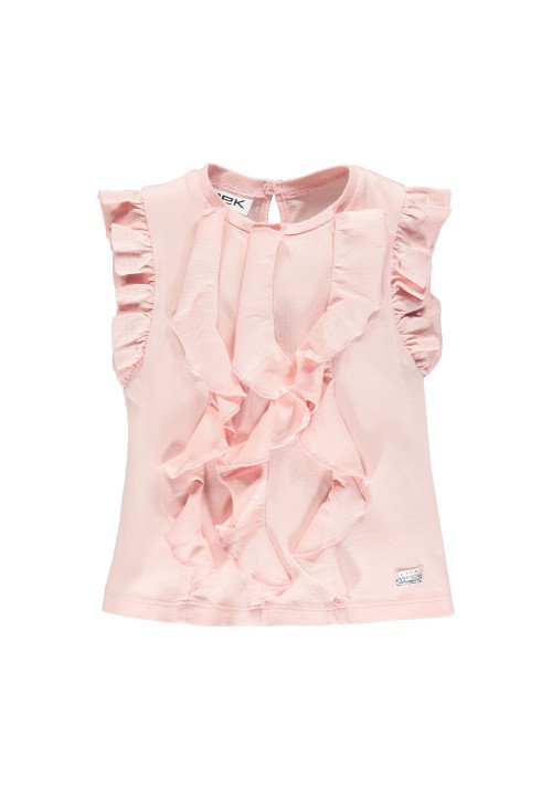T-shirt in jersey con rouches rosa - Abbigliamento neonata 0-36 mesi