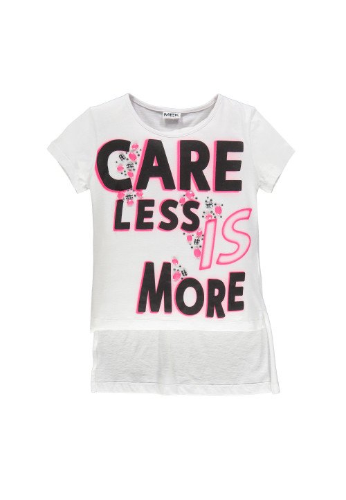 T-shirt manica corta jersey leggero con stampa e applicazioni - Abbigliamento bambina e ragazza 4-18 anni