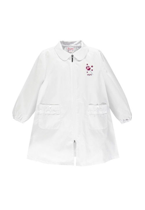 Brums Grembiule bianco con zip e personalizzabile ricamo nome Bianco