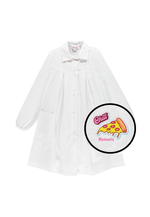 Grembiule bambina con bottoni con stampa personalizzata Anni '90 - Kid girl clothing 4-18 years