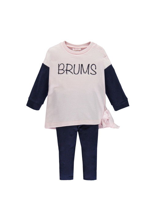 Brums Tuta 2 pz:girocollo in felpina logo +leggings Blu