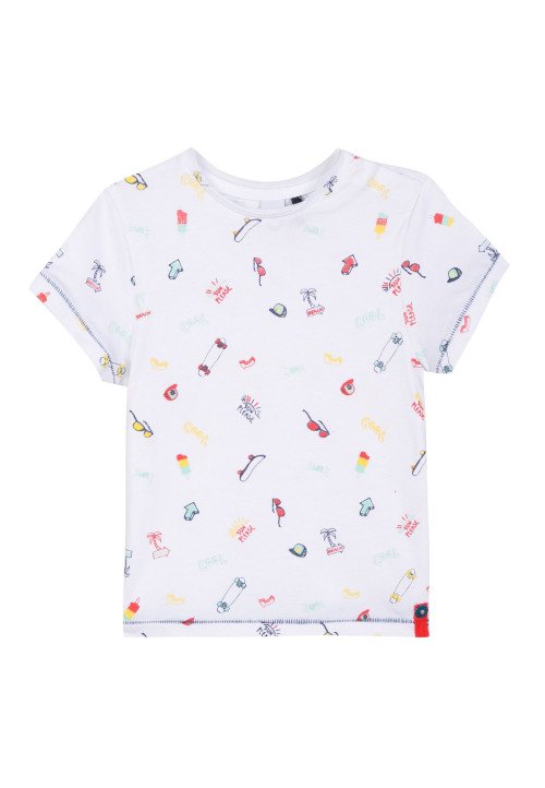  T-shirt neonato  stampata allover Bianco - Abbigliamento neonato