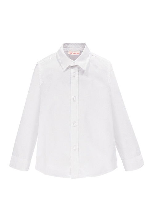 Brums Camicia in popeline bianco panna Bianco