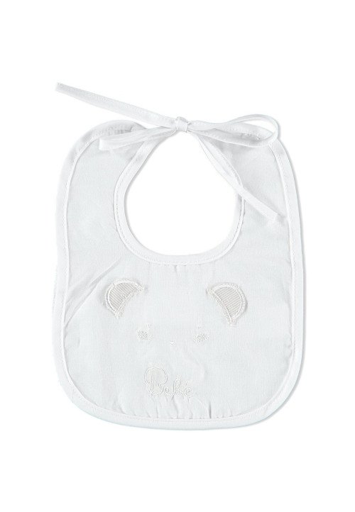  Bavetta ricamata in cotone Bianco - Abbigliamento neonato