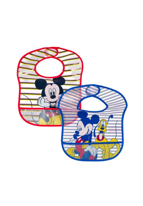 Disney Set 2 bavaglini in plastica Topolino Multicolor