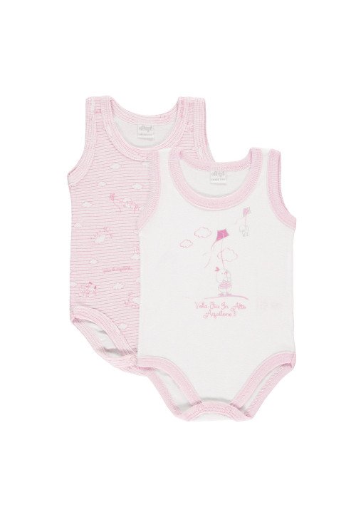  Set 2 body spalla larga Rosa - Abbigliamento neonata
