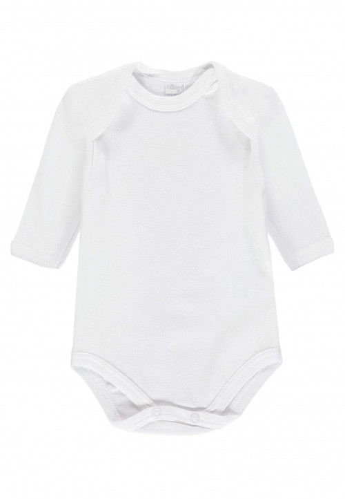 Ellepi Body unisex in costina con apertura americana Bianco