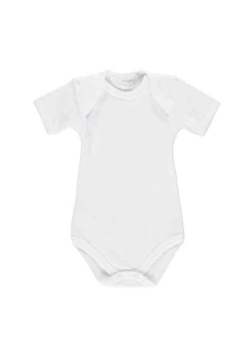  Ellepi Body unisex in costina con apertura americana Bianco Bianco - Abbigliamento da neonato