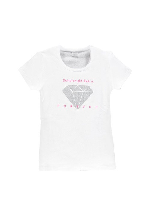 Ellepi T-shirt bambina stampa diamond Bianco