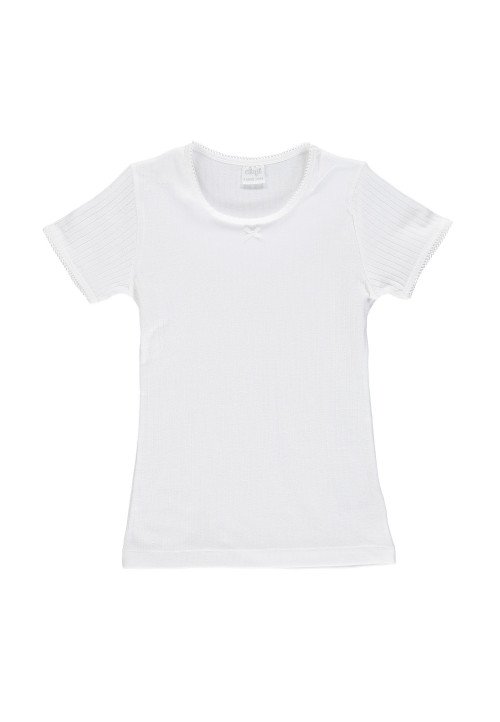 T-shirt girocollo bambina a costine - Abbigliamento bambini online | Vestiti per bambini - Outletbambini bambina