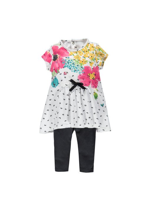 Catimini Completo neonata top stampato + leggings Multicolor