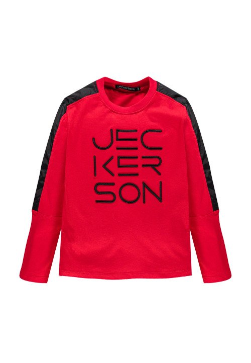 Jeckerson T-Shirt logo manica lunga Rosso