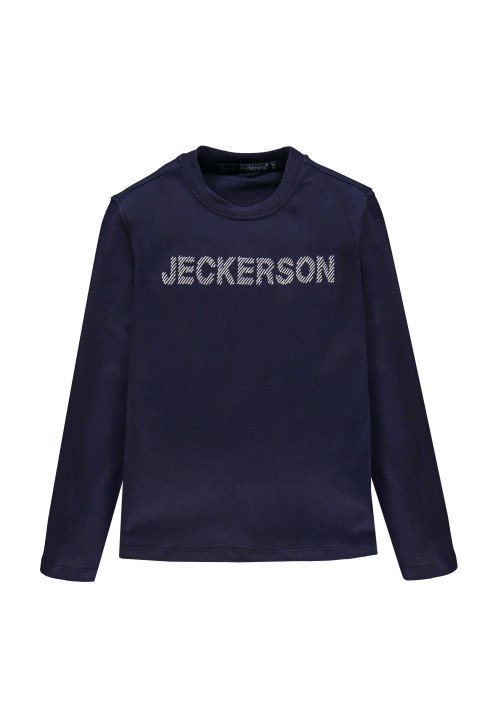 Jeckerson T-Shirt logo manica lunga Blu