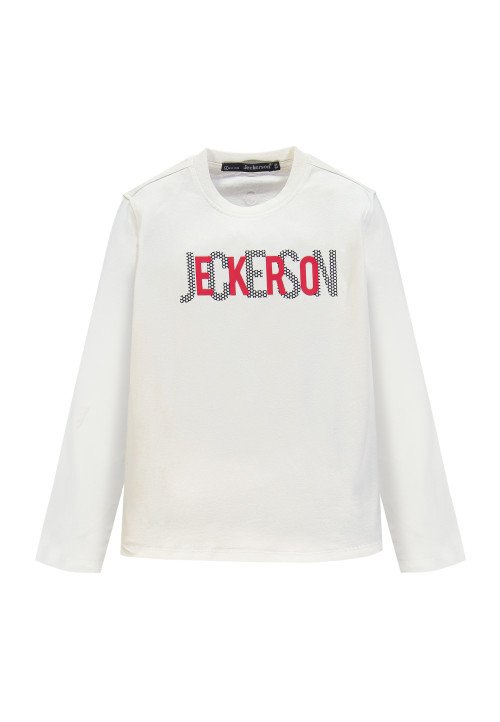 Jeckerson T-Shirt logo manica lunga Bianco