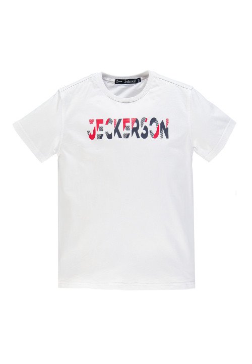 Jeckerson T-Shirt Logo Mezza Manica Bianco