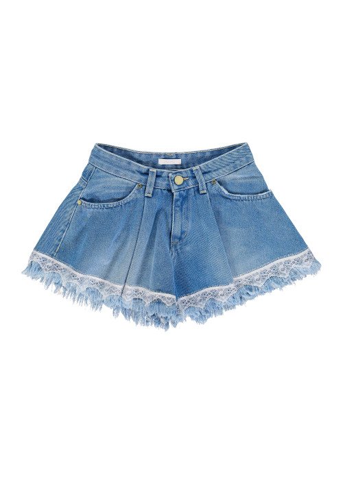 Lù Lù by Miss Grant Shorts Bambina in Jeans Blu