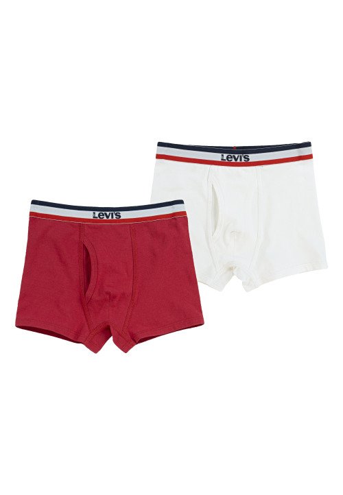 Levis 2 Boxer Sportswear Logo rosso e bianco Rosso
